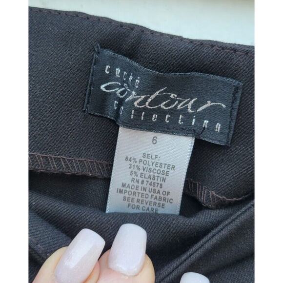 Vintage 90s Cache Pants 6 Brown Contour Collection Wide Leg Stretch Dead Stock - Picture 2 of 6